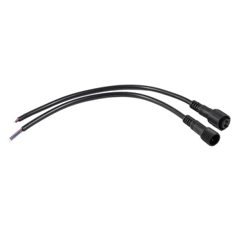 Plug-изход 2-пинов led водоустойчив кабел черен на цвят
