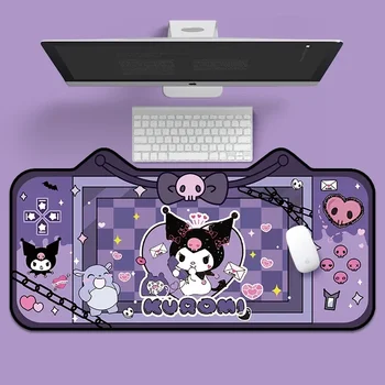 Sanrios Сладък подложка за мишка Kuromi, Извънгабаритни подложка за мишка от аниме, подложка за клавиатура за киберспортивной игри, подложка за маса Kawaii, украса на работния плот