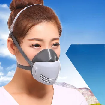 Респиратор от прах /20pcs, памук респиратор с филтър, Пылезащитная маска на половината на лицето, защита от индустриална и строителна прах, мъгла, защитен газ