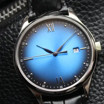 40 мм Водоустойчив мъжки часовник от сапфир стъкло наклон цвят с автоматични механични с часове Просто моден календар Relojes ал Hombre