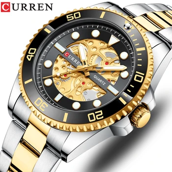Военни часовник CURREN За мъже, луминесцентни кварцов часовник, най-добрата марка на луксозни 2021, Големи мъжки часовник от неръждаема стомана Reloj Hombre