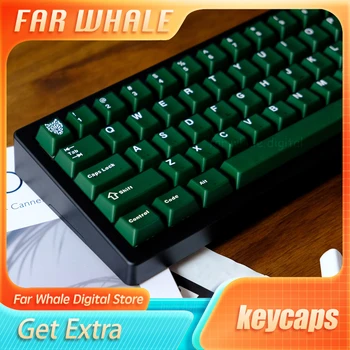 Изумрудено-зелени капачки за ключове Aifei, череша профил, ABS, прозрачна капачка за ключове Double Shot за механична клавиатура Mx Swith