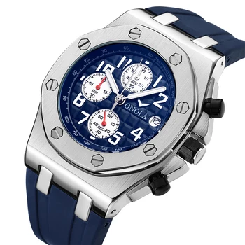Новите часовници Мъжки Моден Бизнес Луксозна марка ONOLA Водоустойчив спортен часовник Кварцов часовник за почивка