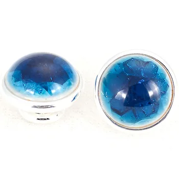 Miasol Blue с маслена глазура, напукана керамични кабошон pops diy, чаровната гривни, колиета, пръстени, серебрение 925 проба pops IJP349