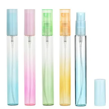 цветен флакон за парфюм с обем от 10 мл, Преносим Стъклен Празен флакон-спрей, Козметични Мини-флакони за еднократна употреба, пътен калъф за парфюми, Пулверизатор