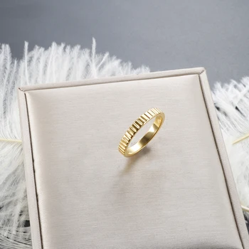 Позлатените пръстен във формата на шестеренки от неръждаема стомана Водонепроницаемое за жени, Момичета, Мъже търговия на Едро с Модни Бижута за годеж Подарък