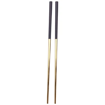 5 чифта пръчици за хранене от неръждаема стомана, китайски златни набиране, пръчици за хранене от черен метал, използван за съдове за суши