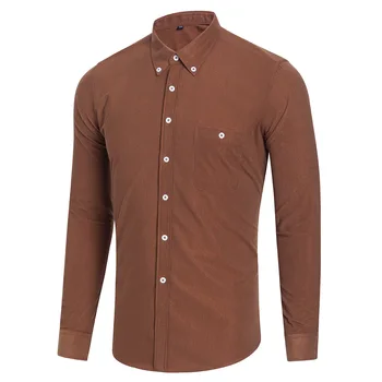 Мъжка риза с дълъг ръкав, есенна градинска дрехи, обикновен мъжки ежедневни ризи, потници в големи размери