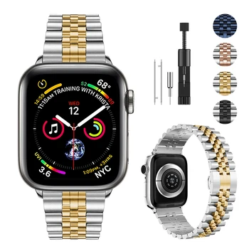 Метална каишка за Apple Watch 6 5 4 3 SE 44 мм 42 мм 40 мм Взаимозаменяеми гривна от неръждаема стомана, каишка за iwatch 7 8 45 мм 41 мм каишка