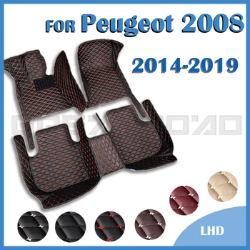 Автомобилни стелки за Peugeot 2008 През 2014 2015 2016 2017 2018 2019 Потребителски автоматично накладки за краката Авто килим в хола