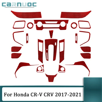 Червени Стикери от карбон за Honda CR-V, CRV 2017 2018 2019 2020 2021 За Стайлинг на автомобили, Корнизи за интериора, Аксесоари