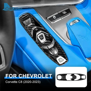 за Chevrolet Corvette C8 2020 2021 2022 2023 Истинската Жестока Автомобилна Конзола От карбон Бутон за Превключване на Предавките Стикер Автоаксесоари