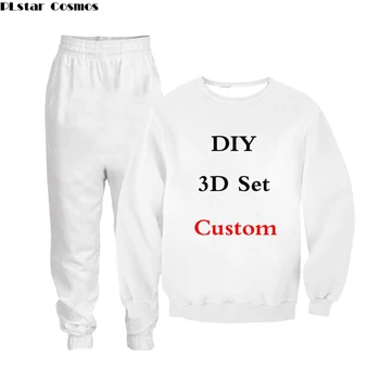Мъжки hoody с 3D принтом и панталони, костюм с модни дрехи, директна доставка