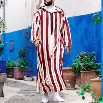 Мюсюлманска мъжко облекло, халати за баня-caftans, Традиционните етнически Свободни близкия изток Тоби, Арабски Абайя, Турското ислямско рокля с отложным яка