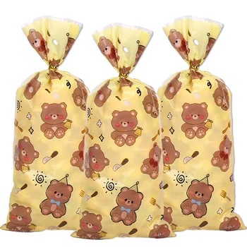 50шт Торбичка за бонбони с цветни принтом Little Bear, Опаковъчен пакет за 