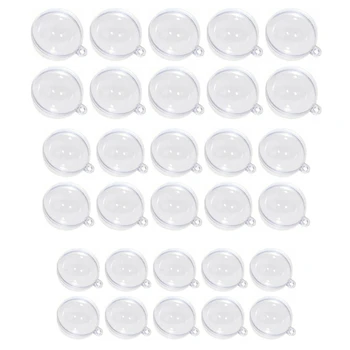 30 бр. прозрачни пластмасови мъниста кръгла форма, е Прозрачен пластмасов финансирани за Коледа сватбена украса, Окачване на дърво