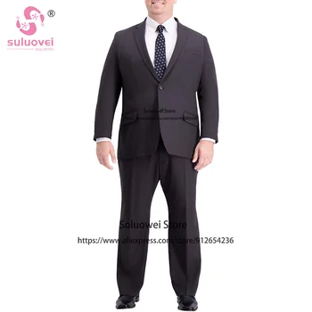 Мъжки костюми премиум-клас, ушити по поръчка от 2 части, комплект от яке и панталон, Сватбени смокинги за младоженеца Terno Masculino Completo