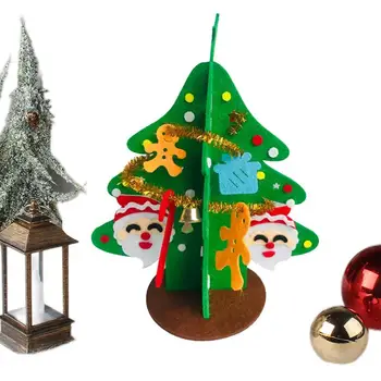 Коледна филцови елха, Набор от 3D филц, Коледно дърво, декоративни нетъкан коледа занаяти собствените си ръце, за деца, Дядо Коледа / Лосове