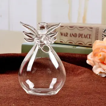 Симпатична стъклена ваза за цветя растения във форма на Ангел, домашен офис, сватбен декор