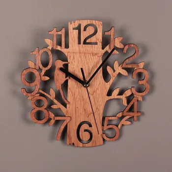 Дървени стенни часовници във формата на дърво, висящи денонощно 