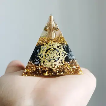 Пирамидална crystal от смола, декор за медитация и Йога