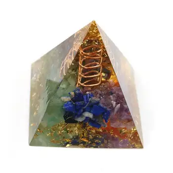 Украса за дома Енергийна Пирамида от оргонита, за да проверите за Гадаене по Аурата на Декорации за йога и Медитация Защита за бродерия от смола Щастлив Камък