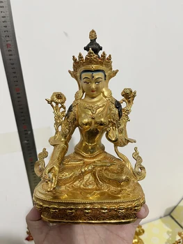 Доставка на едро на будизма Богинята Гуаньинь Буда Благославя за здраве и дълголетие на Поклонението в ДОМА на Храма позлатени МЕДНИ статуи на Буда
