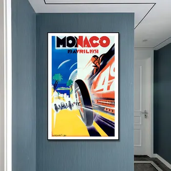 Монако 19 АВРИЛИ 1931 Авто Плакат На Платно С Принтом Nordic Wall Art Picture For Living Noom Home Decoration Бескаркасный