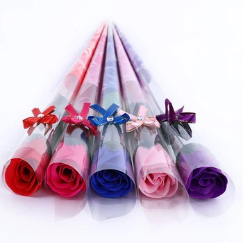 Букет сапунени рози, изкуствени цветя, Сватбен букет, подарък за Свети Валентин, Ден на Благодарността, Коледа фестивал, декорация на дома