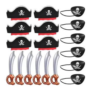 Комплект за пиратски партита, детски пиратски костюм за Хелоуин, изработени Сувенири за пиратски партита, Пиратски костюм за деца и възрастни