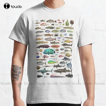 Класическа тениска All Fish N Stuff Critterpedia тениска за туризъм, тениска с дигитален печат за тийнейджъри, мъжки t-shirt с потребителски печат Xs-5Xl