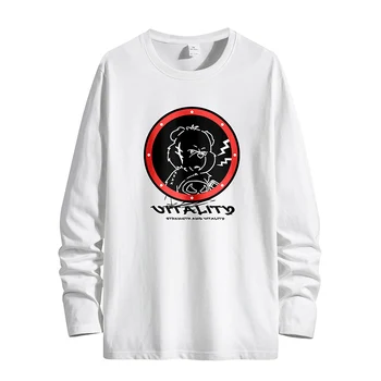 Пролет 2022, Нова Мъжка тениска с кръгла воротом И Дълги Ръкави, Ежедневни Долна риза, Модни Памучни Тениски, Мъжки-Големи Размери M-6XL