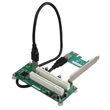 USB кабел за Настолен PCI-Express PCI-E Карта Адаптер PCI, Pcie Карта за Разширение с два слота Pci USB 3.0 Конвертор на допълнителни Карти