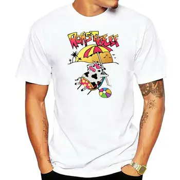 Мъжка тениска с печено говеждо Things Cow On The Beach, размер M-3Xl фланелка за младите хора на средна и напреднала възраст