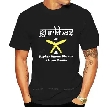 Памук топ Gurkha Nepal India Special Force, Черна ежедневна тениска с хлопковым принтом whitegold man, лятна брандираната тениска с къс ръкав