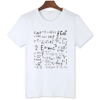 Тениска с принтом математическа аритметика, мъжки летни дрехи, блузи с къс ръкав, тениски, ежедневни риза B079