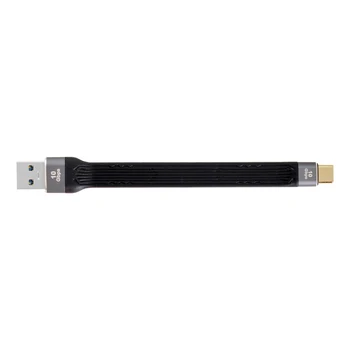 USB3.0 Тип A Включете към USB 3.1 Тип C Штекерному Хост Плосък Тънък Гъвкав-Гъвкав кабел за Предаване на данни до 10 Gb/с за Лаптоп и Телефон