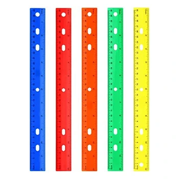 5ШТ 5 Вида Цветни Измервателни Инструменти Директен Пластмасова Линия За Детски Училищни Канцеларски материали