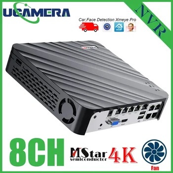 Мрежов видеорекордер 4K 4CH 8CH за Система за Видеонаблюдение Поддържа IP камера 4K/5MP/4MP PoE H. 265 PoE NVR За разпознаване на лица, Автомобили