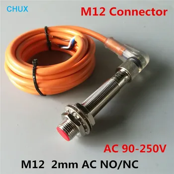 Индуктивен без контактен Ключ CHUX AC 220V С Вход Сензор NO/NC M12 2MM За Определяне на Разстояния Огъване на 90 градуса