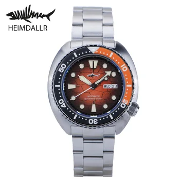 Мъжки часовник Heimdallr Diver Watch 41,5 мм Синьо/ Оранжево-кафяв циферблат От Сапфир стъкло NH36 Механизъм за самостоятелно ликвидация Механични часовници Turtle King